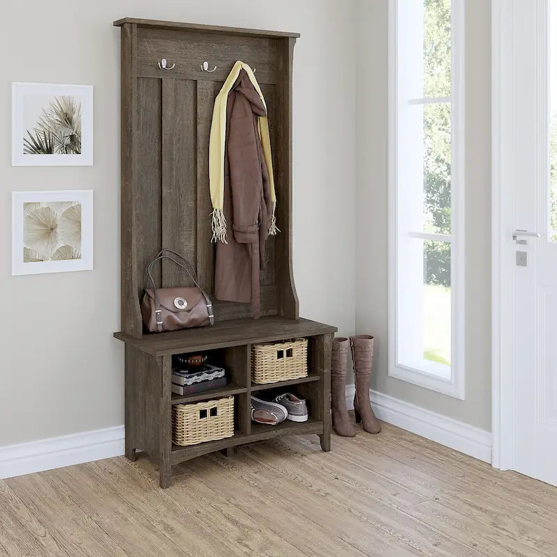 Hall Tree with Shoe Storage Bench by