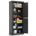 72.5 Kitchen Pantry w/4 Door 6-Tier Shelves Freestanding