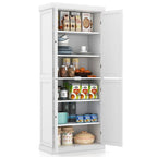 72.5 Kitchen Pantry w/4 Door 6-Tier Shelves Freestanding