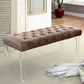 Contemporary Fabric Tufted Accent Bench