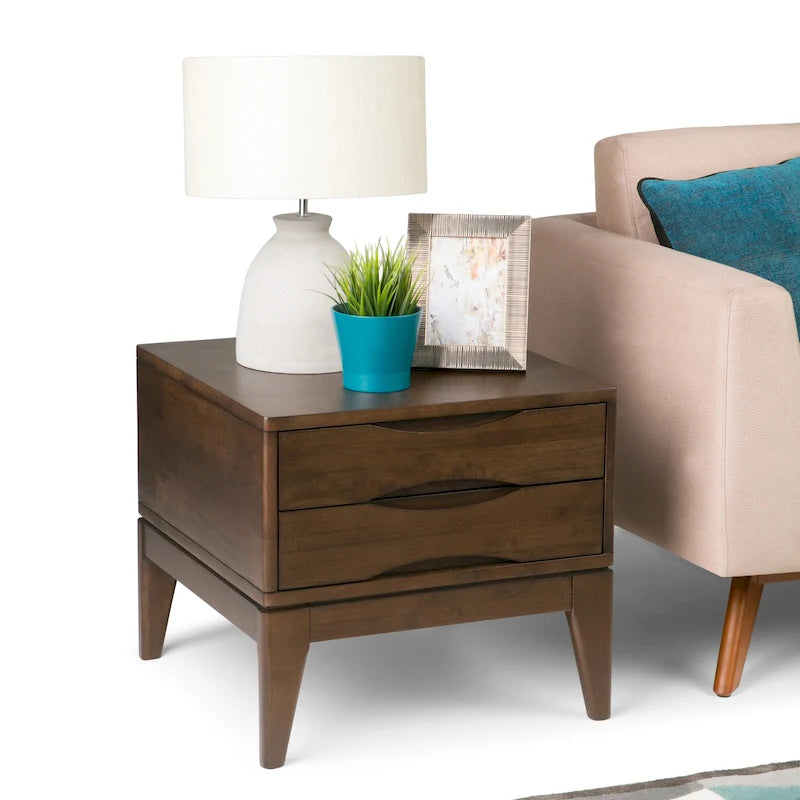SOLID HARDWOOD 22 inch Wide Square End Side Table 22 W x 22 D x 20 H