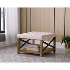 HomePop Tufted Top square cocktail Ottoman
