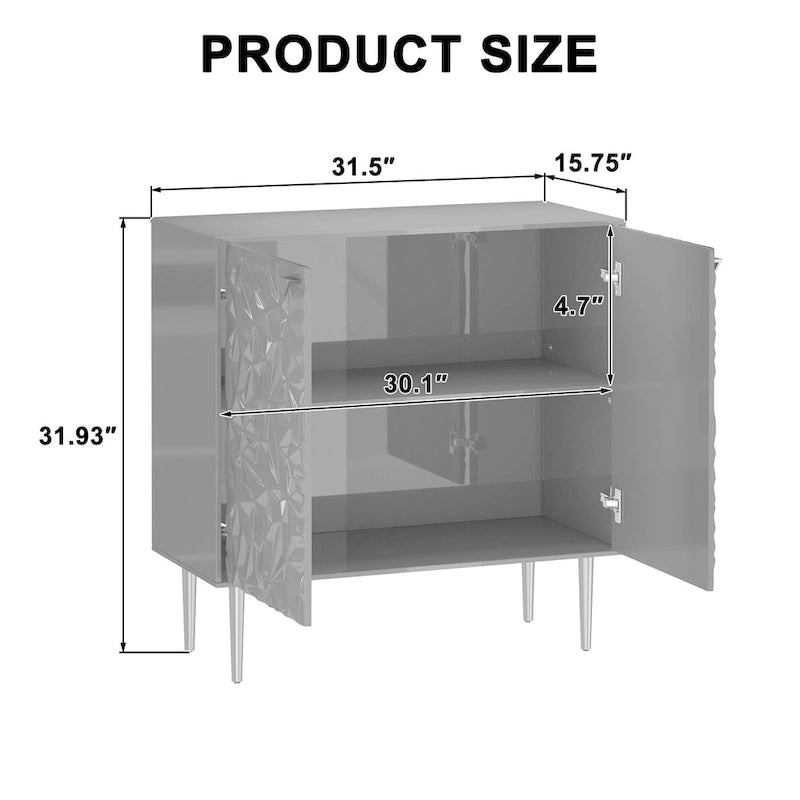 2 Door Locker Storage Accent Cabinet