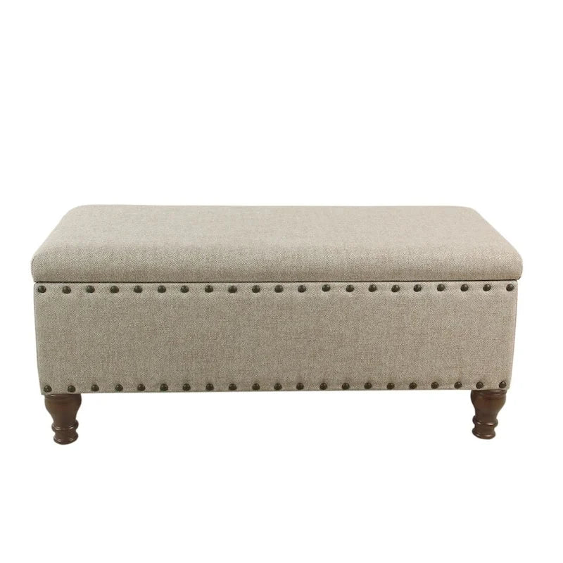 Storage Bench with Nailhead Trim