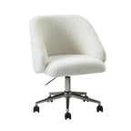 Modern Boucle 360 Swivel Height Adjustable Office Chair with Rolling Wheels