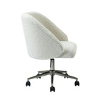 Modern Boucle 360 Swivel Height Adjustable Office Chair with Rolling Wheels