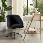 Modern Boucle 360 Swivel Height Adjustable Office Chair with Rolling Wheels