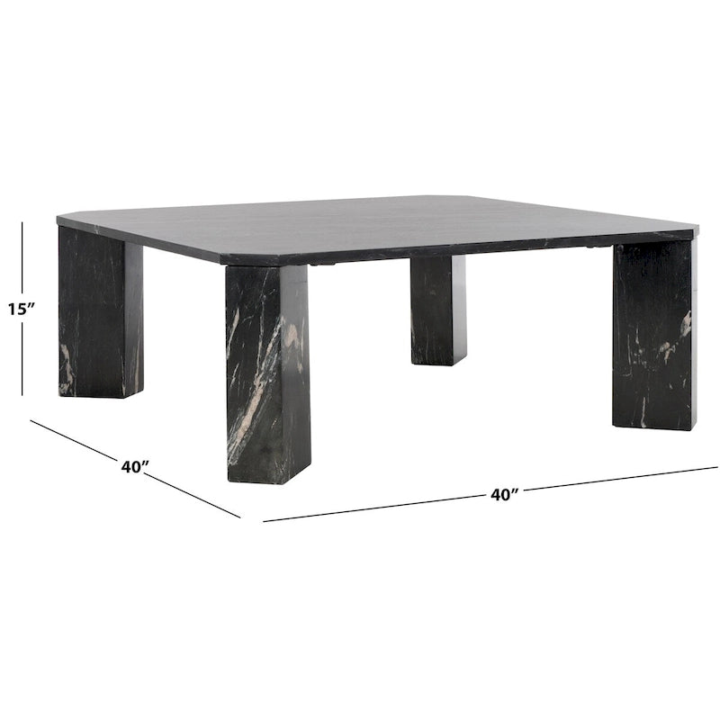 Marble Top Square Coffee Table 40 In. W x 40 In. D x 15 In. H 40Wx40Dx15H