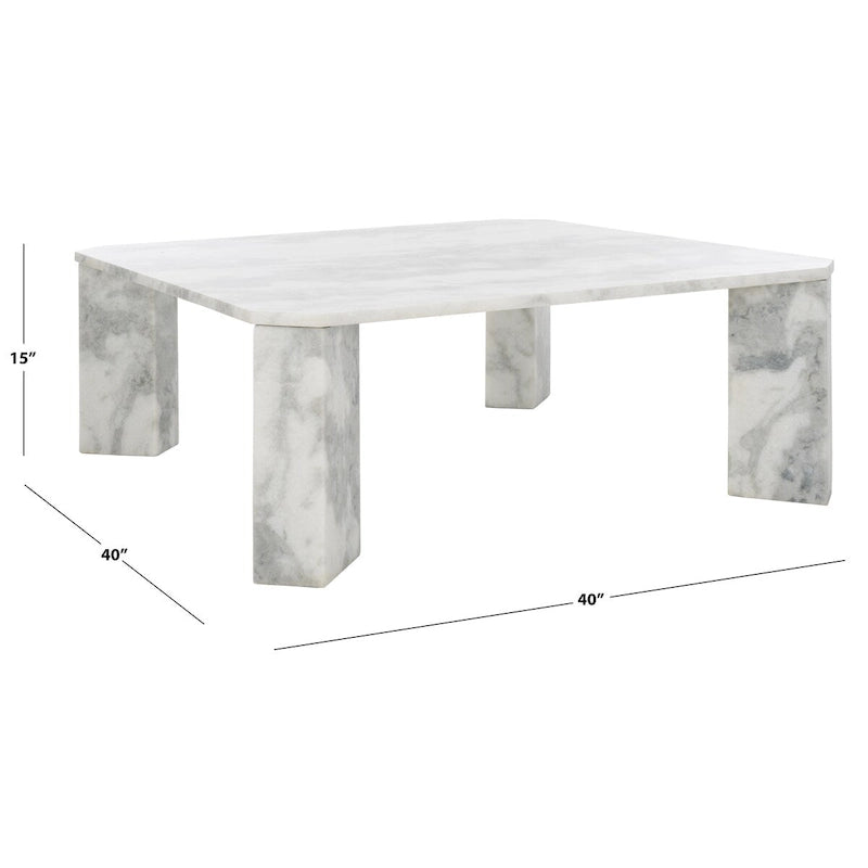 Marble Top Square Coffee Table 40 In. W x 40 In. D x 15 In. H 40Wx40Dx15H