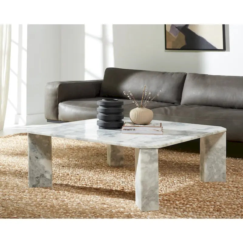 Marble Top Square Coffee Table 40 In. W x 40 In. D x 15 In. H 40Wx40Dx15H